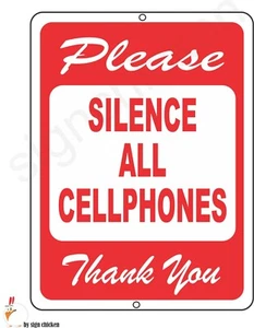 PLEASE, SILENCE HANDYS, SCHILD, POLICY SIGNAGE / ALUSCHILD, PARKVERBOT - Bild 1 von 2
