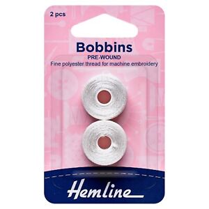 Bobbin: Pre-Wound fine Polyester Thread for Machine Embroidery Pack of 2