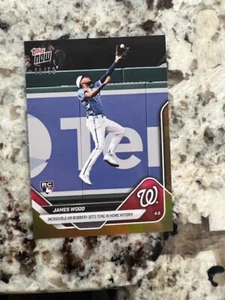 2025 TOPPS NOW MLB GOLD FOIL PARALLEL RC CARD 48/50 NATIONALS JAMES WOOD #44 - Foto 1 di 1