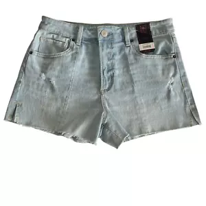 No Boundaries Women's High Rise Denim Shorts Size 9 Light Wash Distressed - Picture 1 of 9