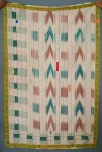 Impresionantes edredones Kantha vintage indios bohemios, mantas de ropa de cama tradicionales - Imagen 1 de 3