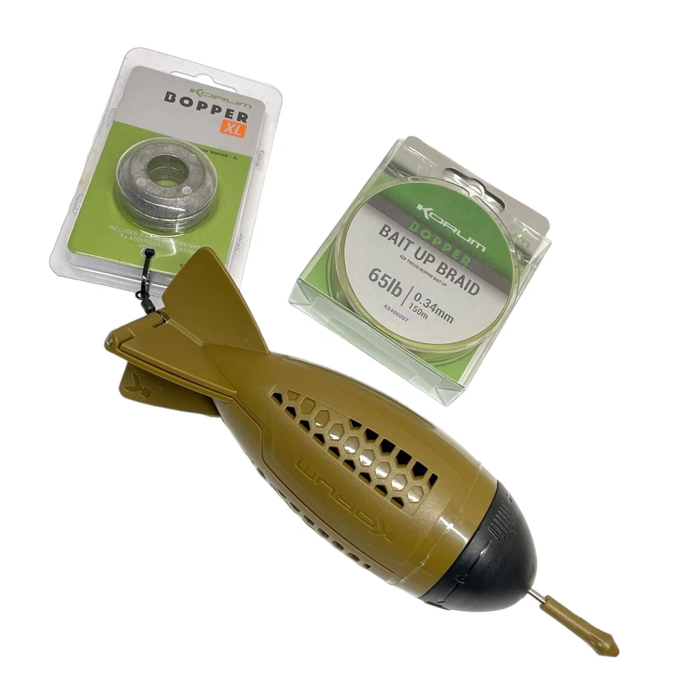 KORUM BOPPER BAIT DROPPER XL SIZE WITH BOPPER BRAID 65lb COMBO BUNDLE