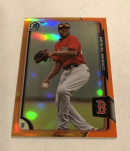 2015 BOWMAN CHROME ORANGE REFRACTOR ROOKIE MANUEL MARGOT RC /25 - Picture 1 of 2