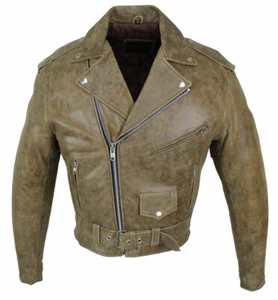 Chaleco En Cuir Moto Homme Retro Marrón, Blusa Biker Cuir, Vintage, Cintura. S-4XL - Imagen 1 de 11