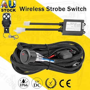 CAR Wiring Harness Kit 12V+ Wireless Remote Strobe Switch LED Work Light Bar 4WD - Picture 1 of 14