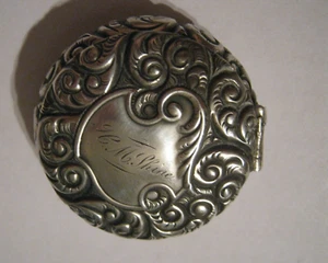 S (Shubael) Cottle NY (1865-1878) Sterling Silver 2" Pill Box # 210, H.M. Shine - Picture 1 of 12