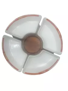 POTTERY BARN Rustica Lazy Susan Wood Base Spins 4 Serving Trays-12in. Dips/Chips - Picture 1 of 10