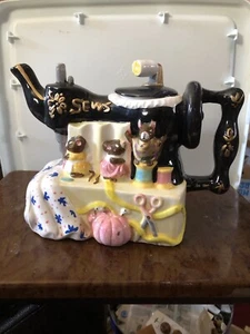 Vintage Tea Pot Ceramic Sewing Machine - Picture 1 of 7