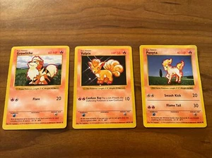 Growlithe 28/102 Vulpix 66/102 & Ponyta 66/102 Shadowless Base Set Edition Karten - Bild 1 von 6