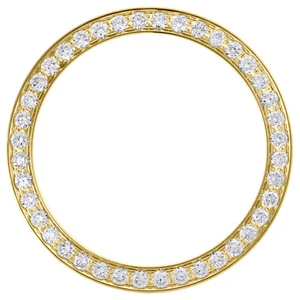 Solid Yellow Gold Diamond Bezel For 26mm Rolex DateJust President Watch 0.80 CT. - Picture 1 of 3