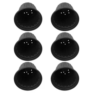 6 Pcs Plastic Nursery Plant Pots Black Thickened Garden Planter Containers - Picture 1 of 12