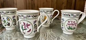 Set of 4 Vintage Portmeirion Variations Botanic Garden Beaker English Mug Cup - Picture 1 of 15