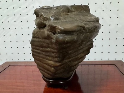 Piedra japonesa SUISEKI 8,2 pulgadas de alto observación natural roca lago Biwa Setagawa Foto 1 de 4