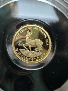Gabun 1000 Francs 2023 Springbock 0,5 Gr Gold PP Mit Echtheids Zertifikat - Bild 1 von 7