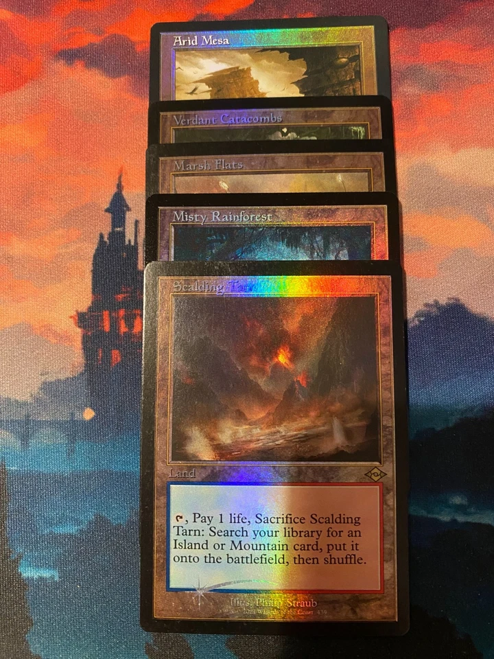 MTG Modern Horizons 2 Complete Set of Fetch Lands Retro Fame Foil - Image 1 of 1