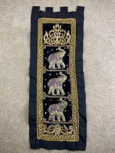 Kalaga Wandteppich 18"x47" Wandbehang Pailletten bestickt Elefanten mehrfarbig - Bild 1 von 8