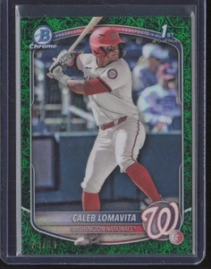 2025 Bowman #BCP-120 Caleb Lomavita Chrome Green Grass Refractor /99 SN - Picture 1 of 2