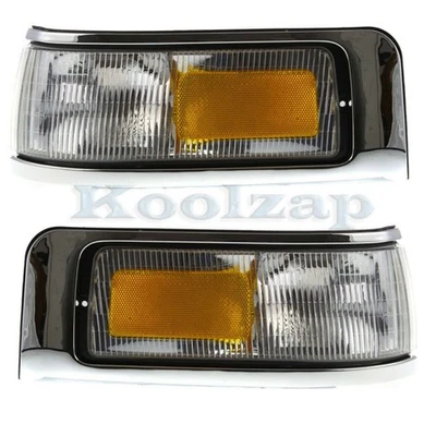 Para 95-97 Town Car conjunto de lâmpada de canto sinal de estacionamento com acabamento cromado conjunto par - Imagem 1 de 4