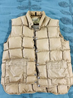 Chaleco acolchado vintage Herters Hudson Bay plumón de ganso marrón talla mediana Foto 1 de 3