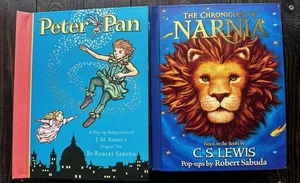 Lot 2 Chronicles Of Narnia and Peter Pan Pop-Up Books Robert Sabuda Lewis Barrie - Foto 1 di 24