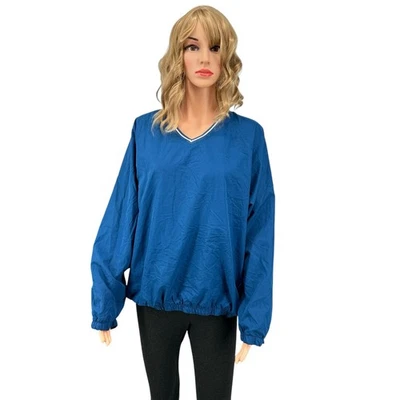 Vintage Blue Izod Ladies Windbreaker Jacket Bubble Hem XL - Image 1 of 4