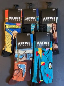NEW! ARTIST SERIES ~ MEN'S ONE SIZE SOCKS ~ SHOE SIZE 7-12 ~ 1 or ALL ~ 1+ SHIP - Picture 1 of 17