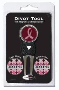 NUEVO Team Golf Hope Cinta Rosa Fusión Divot Herramienta y Marcador Magnético de Bola - Imagen 1 de 1