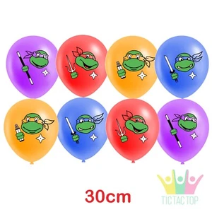 8x TMNT Ninja Turtles Helium Latex Balloons. Party Lolly Bag Bunting Cake - Picture 1 of 2