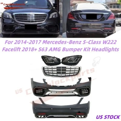 Kit de parachoques con faros para Mercedes Clase S W222 Facelift 18+ S63 AMG Facelift 2014-2017 Foto 1 de 4