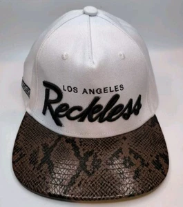 Vintage Reckless Black White Snakeskin Los Angeles Snapback Adult - Picture 1 of 9