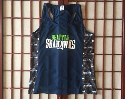 Tanque azul NFL Seattle Seahawks com logotipo e gráficos de letras verdes brancas feminino tamanho G - Imagem 1 de 4