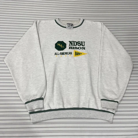 Vintage 90s NDSU North Dakota State University Bison Varsity Sweatshirt Mens XL Cover