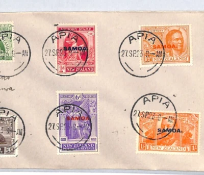 SAMOA Overprint NZ *WW1 VICTORY* Full Set (1920) Used 1923 Cover Cat £300 XC118 - Image 1 of 4