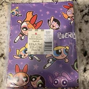 American Greetings Vintage POWER PUFF GIRLS Gift Wrap Sheet NOS New Old Stock - Picture 1 of 3