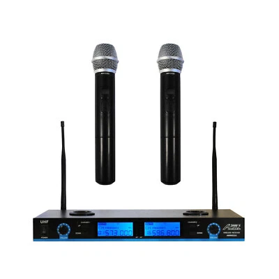 Audio2000's AWM6522U UHF Dual-Channel Rechargeable Wireless Microphones-MR - Image 1 of 3