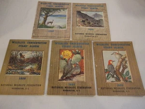 Vintage Lot of (5) 1940s/1950s Wildlife Conservation Stamp Albums - Picture 1 of 7