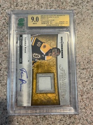 2007-08 Fleer Hot Prospects RPA Patch Auto Rookie /399 Tuukka Rask Bruins MNT 9 - Image 1 of 2