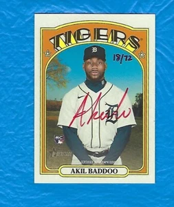 AKIL BADDOO AUTOGRAPH 2021 TOPPS HERITAGE REAL ONE AUTOGRAPH RED INK #18/72 RC - Picture 1 of 2