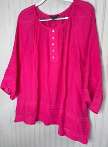Top donna multiplo 3x boho chic rosa bottoni all'uncinetto hippy generoso NUOVO - Foto 1 di 13