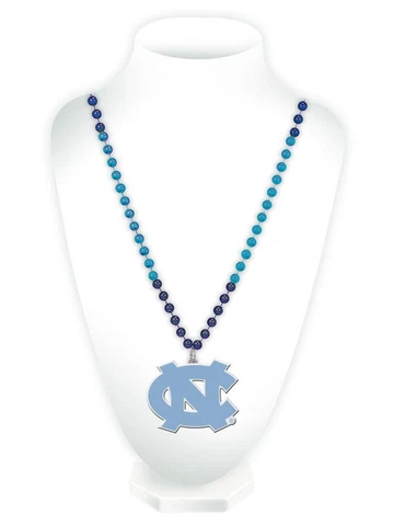 North Carolina Tar Heels Mardi Gras Beads with Medallion Necklace [NEW] Jewelery Cover
