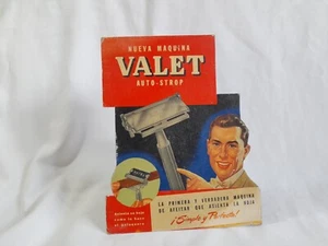 Old advertising on cardboard for Valet Auto-strop razor - Picture 1 of 5