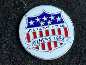 PIN PINS ENAMEL OLYMPIC GAME JO OLYMPIQUE USA ATHENS 1896 VERSION ARGENTE - Imagen 1 de 1