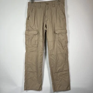 Wrangler Men’s Khaki Cargo Pants 30x30 Relaxed Fit Chino Pockets Y2K.      U - Picture 1 of 5