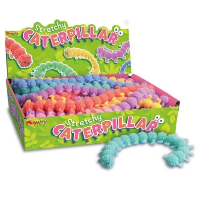 PLAYWRITE X6 Mega Stretch Caterpillar Toy- Super Stretchy Sensory Toy Party bag toy 25cm!