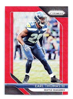 Earl Thomas III 2018 Panini Prizm #20 Red Wave 013/149 - Image 1 of 2