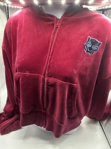 Marvel Women's Wakanda Forever Zip-Up Long Sleeve Hoodie Medium Cranberry Velour - Picture 1 of 12