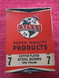 ATLAS #7 1940 REBABAS DE REMACHE ENCHAPADAS EN COBRE 1/2 DIÁMETRO 3/16 AGUJEROS 1 lb caja 420 rebabas - Imagen 1 de 7