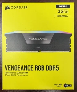 CORSAIR - VENGEANCE RGB DDR5 RAM 32GB (2x16GB) 6000MHZ SCHWARZ - VERSIEGELT!! - Bild 1 von 2