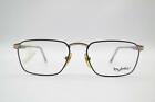 Vintage Byblos b547 3035 Schwarz Gold Oval Brille Brillengestell eyeglasses NOS