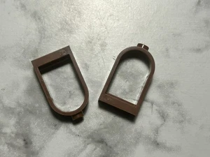 Lego Parts (2) ~ Reddish Brown Window 1 x 2 x 2 2/3 with Rounded Top ~ No 30044 - Picture 1 of 1